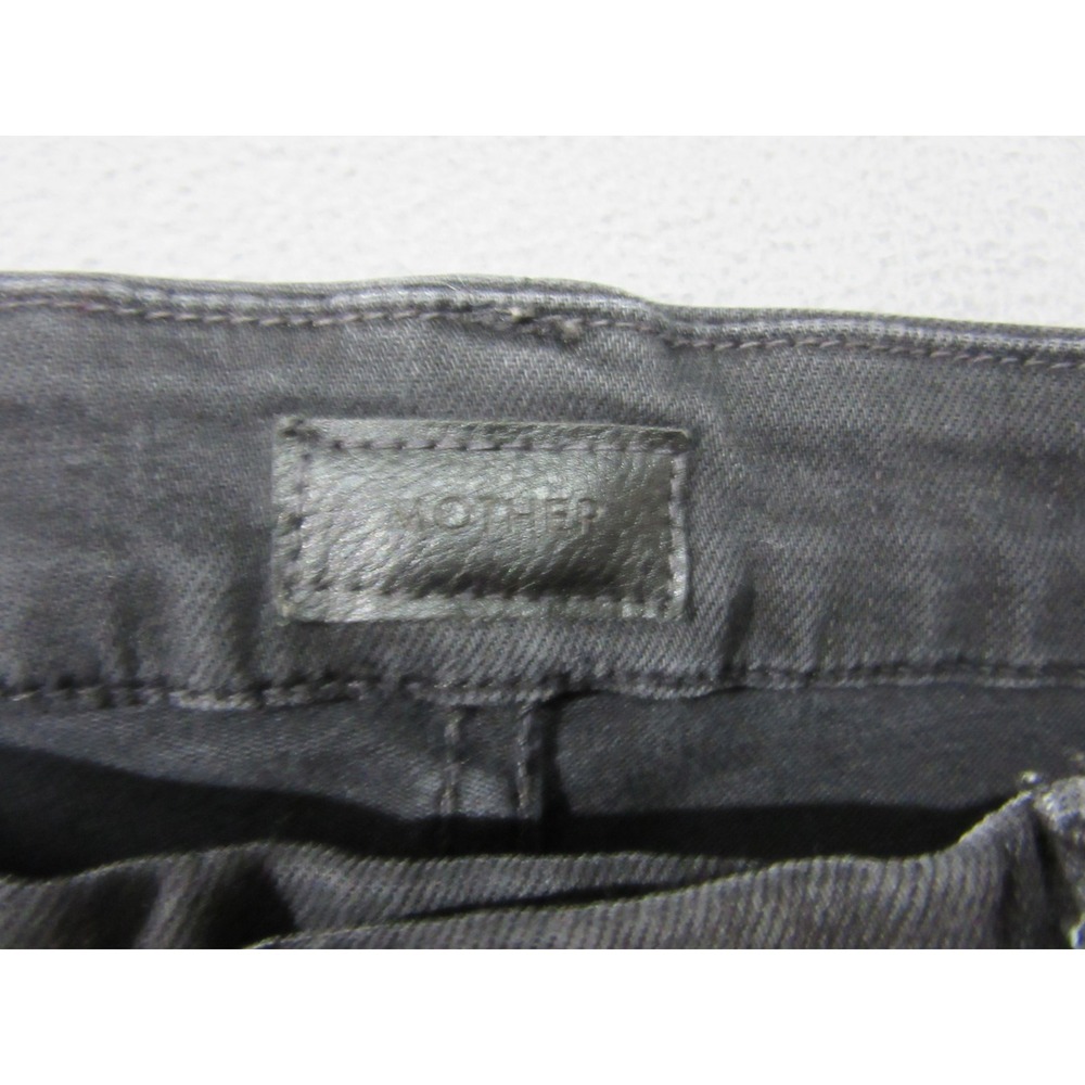 Mother Jeans Womens 27 Black High Waisted Looker Raw Hem Distressed USA - Picture 3 of 16